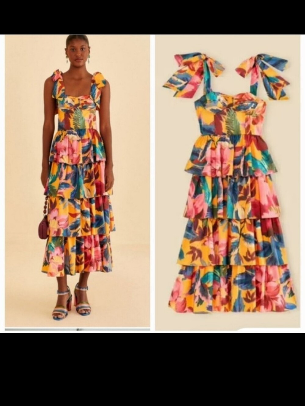 Farm Rio Yellow Painted Maxidress